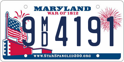 MD license plate 9MD4191