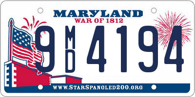 MD license plate 9MD4194