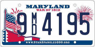 MD license plate 9MD4195