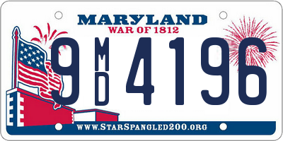 MD license plate 9MD4196