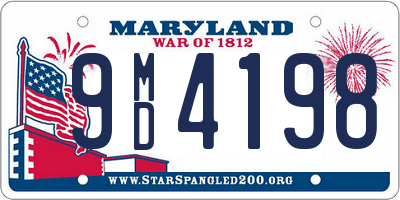 MD license plate 9MD4198