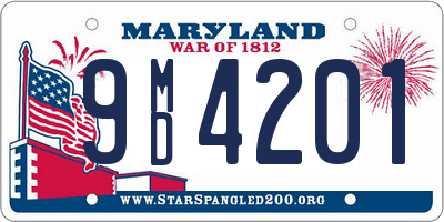 MD license plate 9MD4201