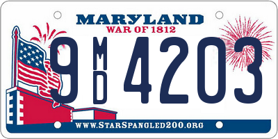 MD license plate 9MD4203