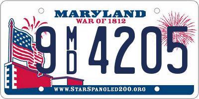 MD license plate 9MD4205
