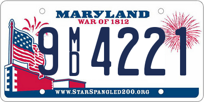 MD license plate 9MD4221