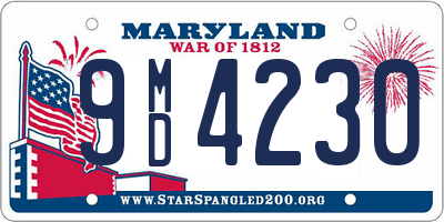 MD license plate 9MD4230