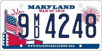 MD license plate 9MD4248