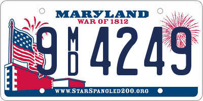 MD license plate 9MD4249