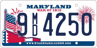 MD license plate 9MD4250