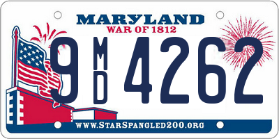 MD license plate 9MD4262