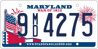 MD license plate 9MD4275