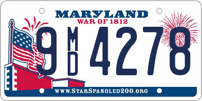 MD license plate 9MD4278