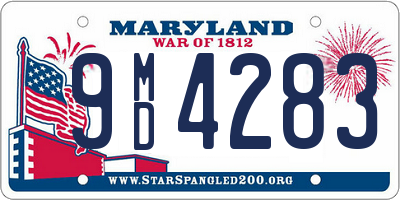MD license plate 9MD4283