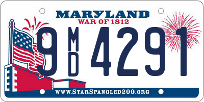 MD license plate 9MD4291