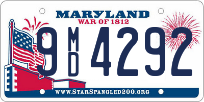 MD license plate 9MD4292
