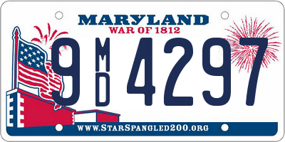 MD license plate 9MD4297