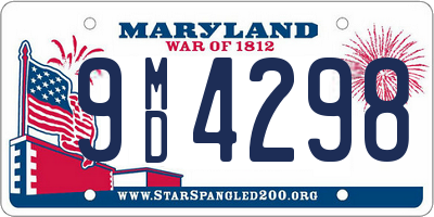 MD license plate 9MD4298