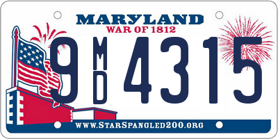 MD license plate 9MD4315