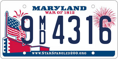 MD license plate 9MD4316