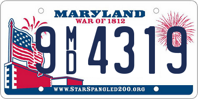 MD license plate 9MD4319