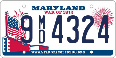 MD license plate 9MD4324