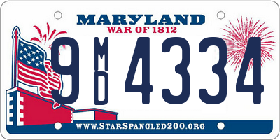 MD license plate 9MD4334