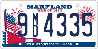 MD license plate 9MD4335