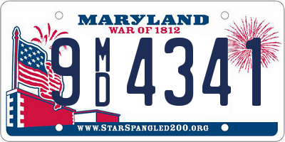 MD license plate 9MD4341