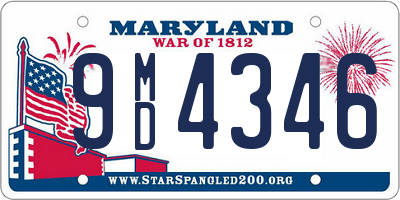 MD license plate 9MD4346