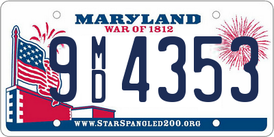 MD license plate 9MD4353