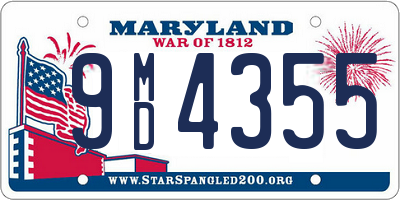 MD license plate 9MD4355