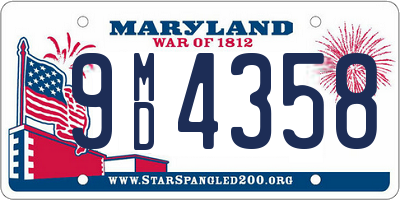 MD license plate 9MD4358