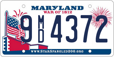 MD license plate 9MD4372