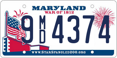 MD license plate 9MD4374