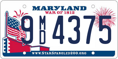 MD license plate 9MD4375