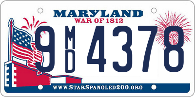 MD license plate 9MD4378