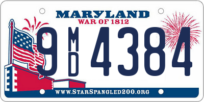 MD license plate 9MD4384