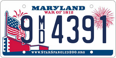 MD license plate 9MD4391