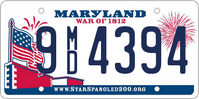 MD license plate 9MD4394