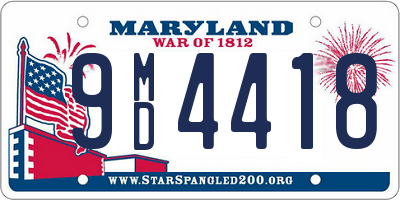 MD license plate 9MD4418