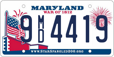 MD license plate 9MD4419