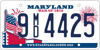 MD license plate 9MD4425