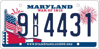 MD license plate 9MD4431