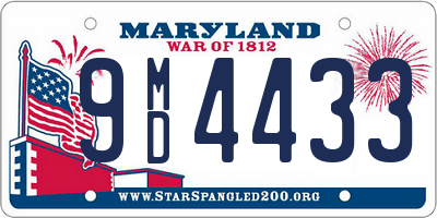 MD license plate 9MD4433