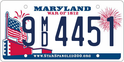 MD license plate 9MD4451