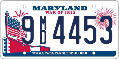 MD license plate 9MD4453
