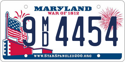 MD license plate 9MD4454