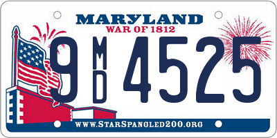 MD license plate 9MD4525