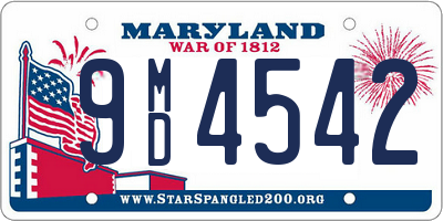 MD license plate 9MD4542