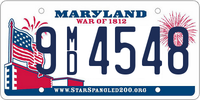 MD license plate 9MD4548